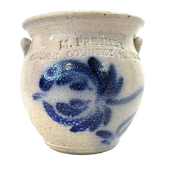 Mark Presher Other - Salt Glaze Pitcher Genesee Country Museum Mark Presher Master Potter Handpainted